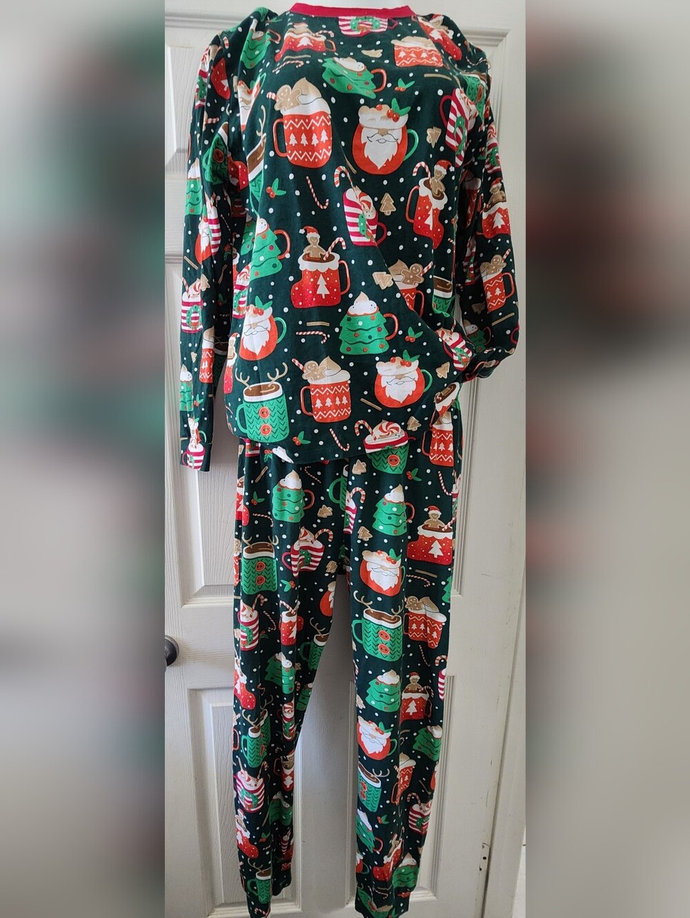 Adult Family Green Holiday Print PJS
